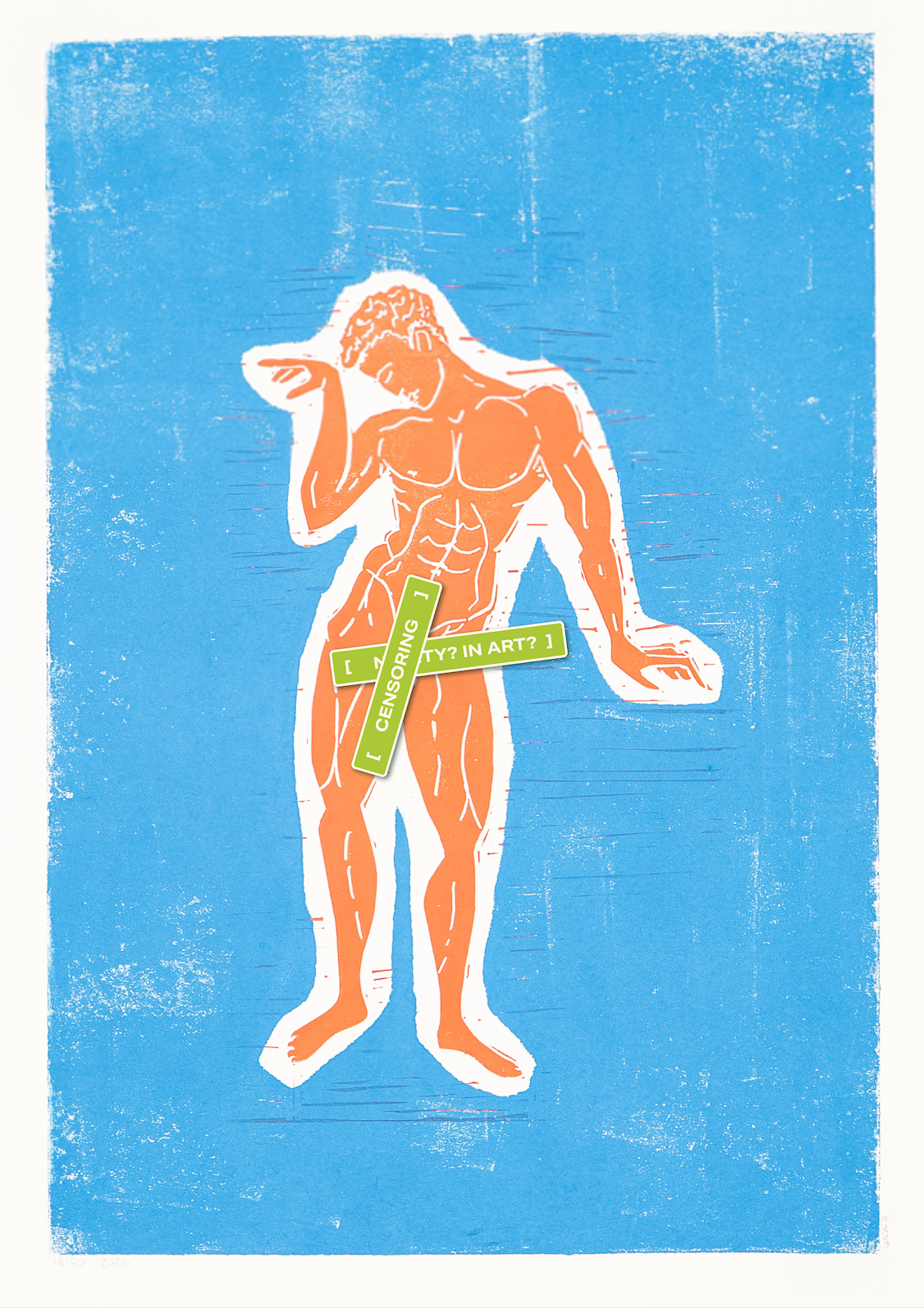 Narcissus light blue (Limited Edition Linocut Print)