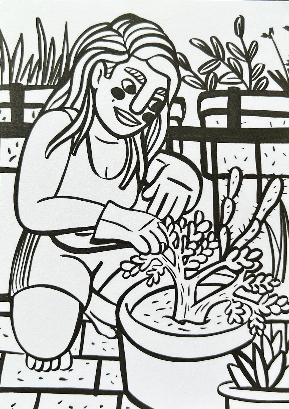 Queer gardening (Postcard)