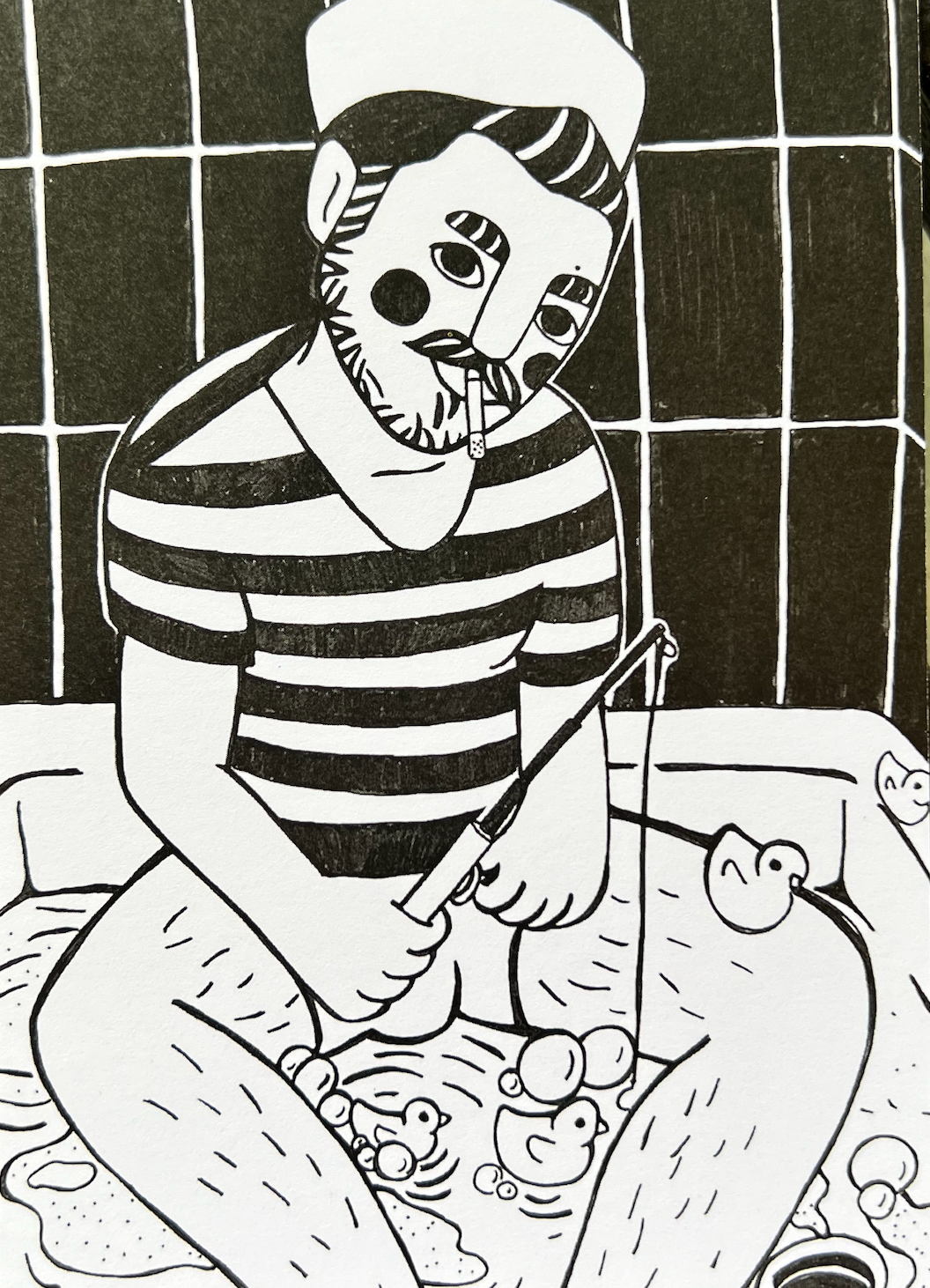 Sailor - black & white (Postcard)