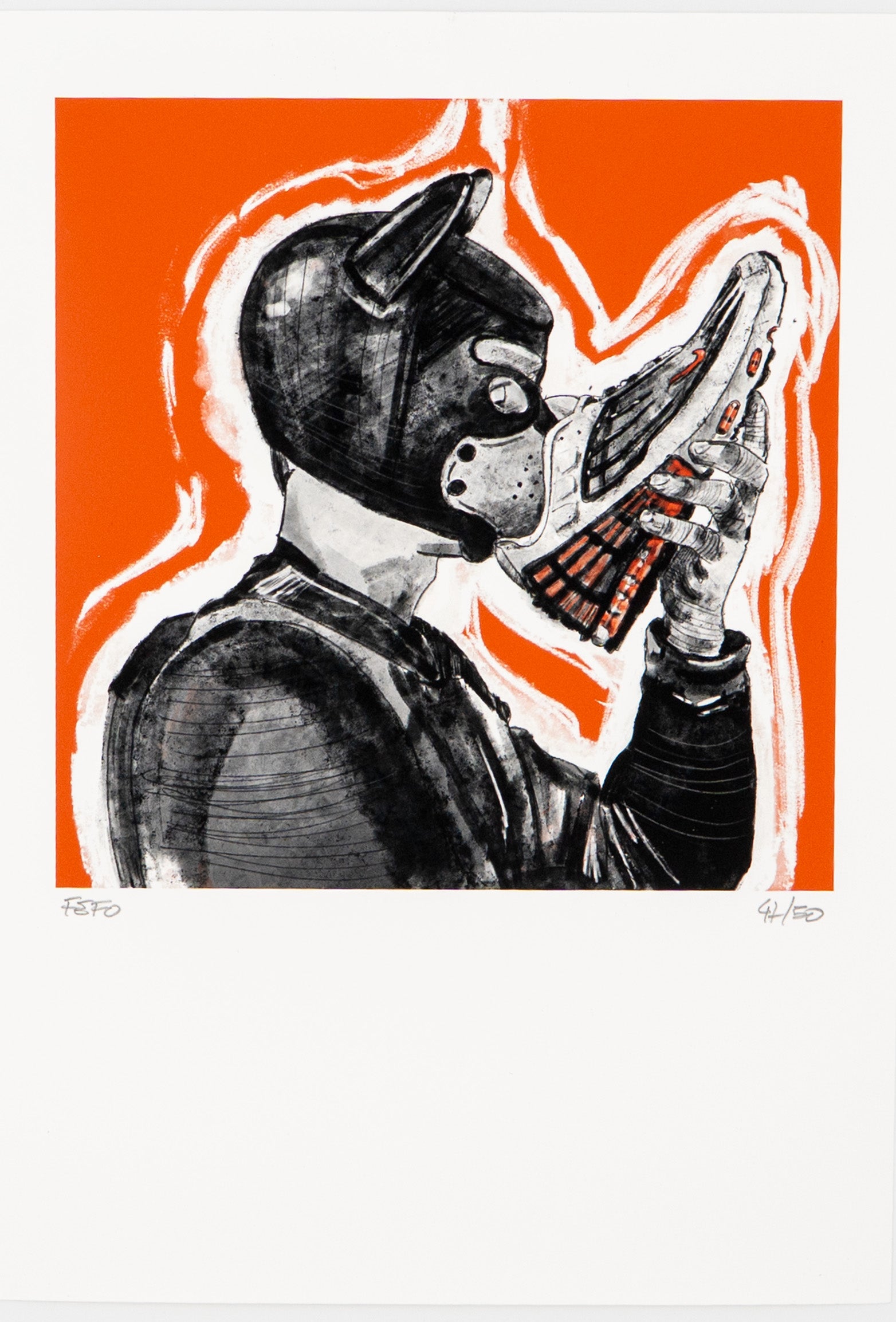 Puppy sniffing (Limited edition print)