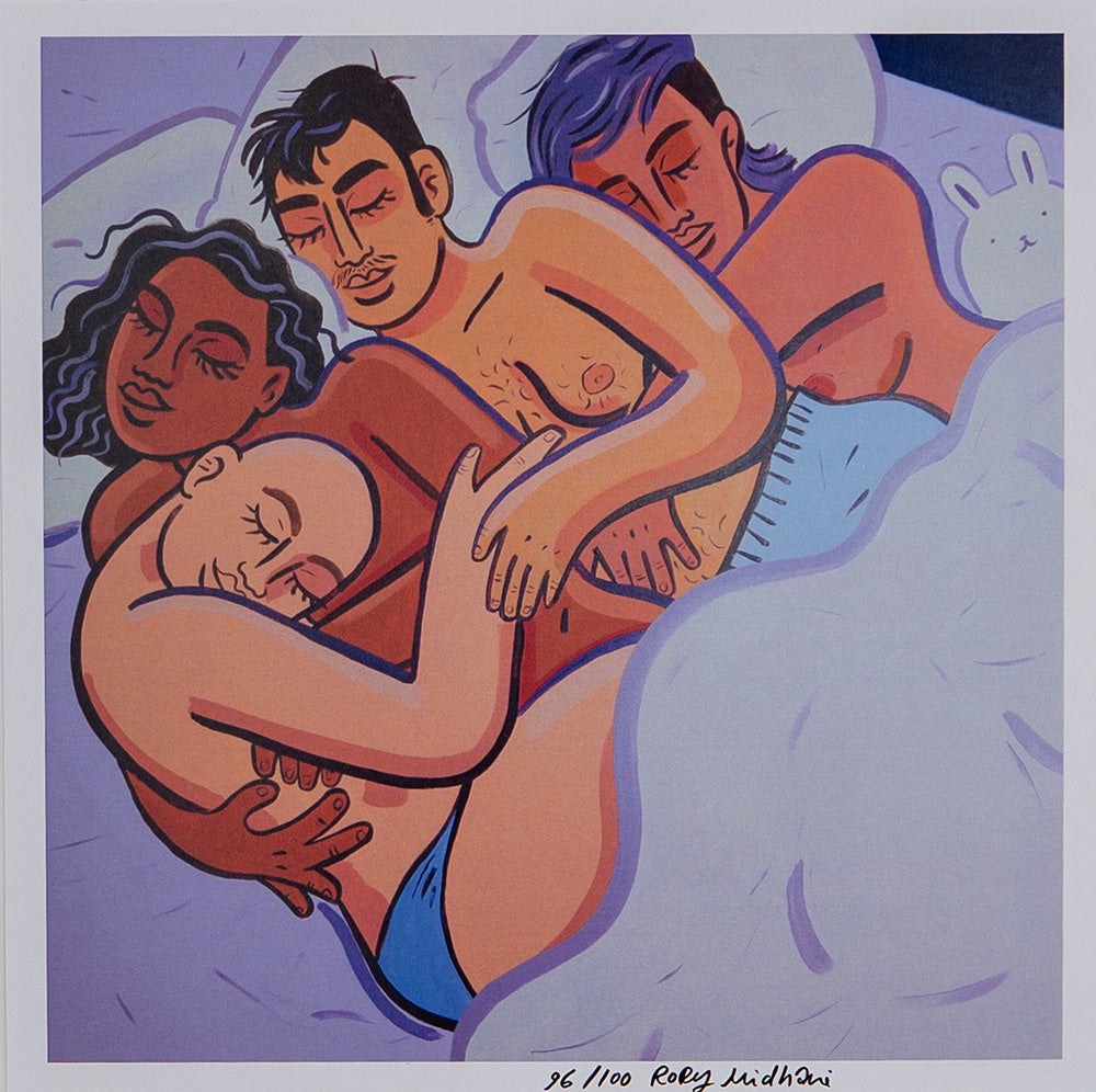 Trans people cuddling in bed (Limited edition print)