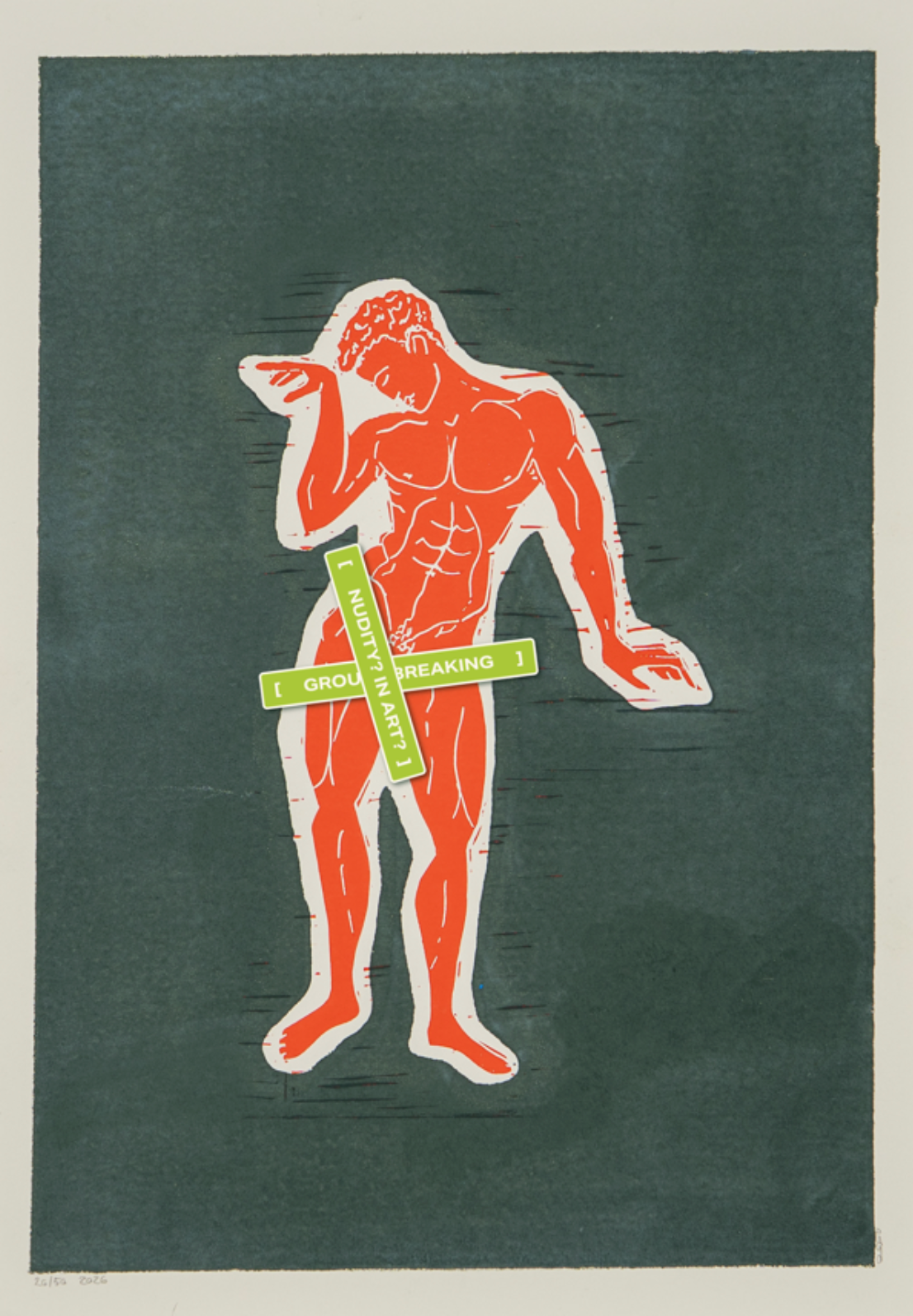 Narcissus black (Limited Edition Linocut Print)