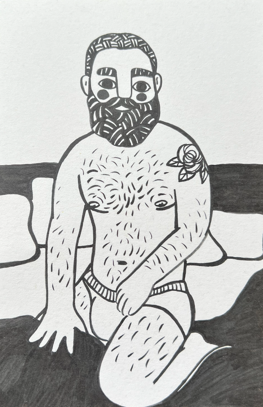 In bed (Postcard)