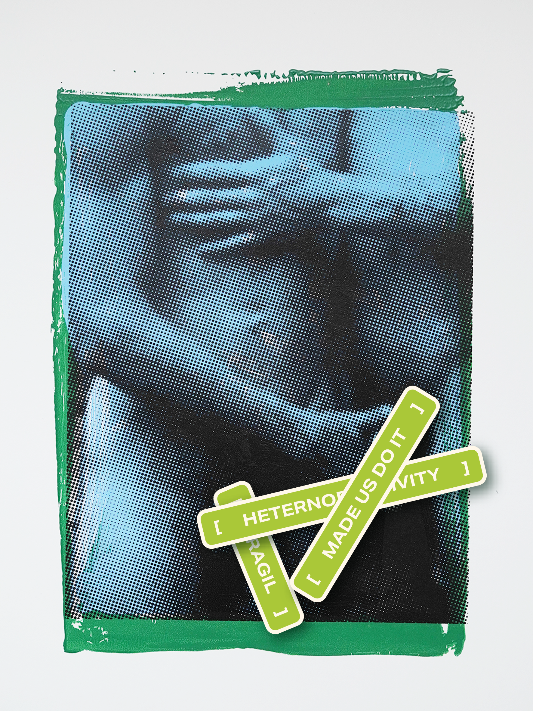 Blue on green (Print)