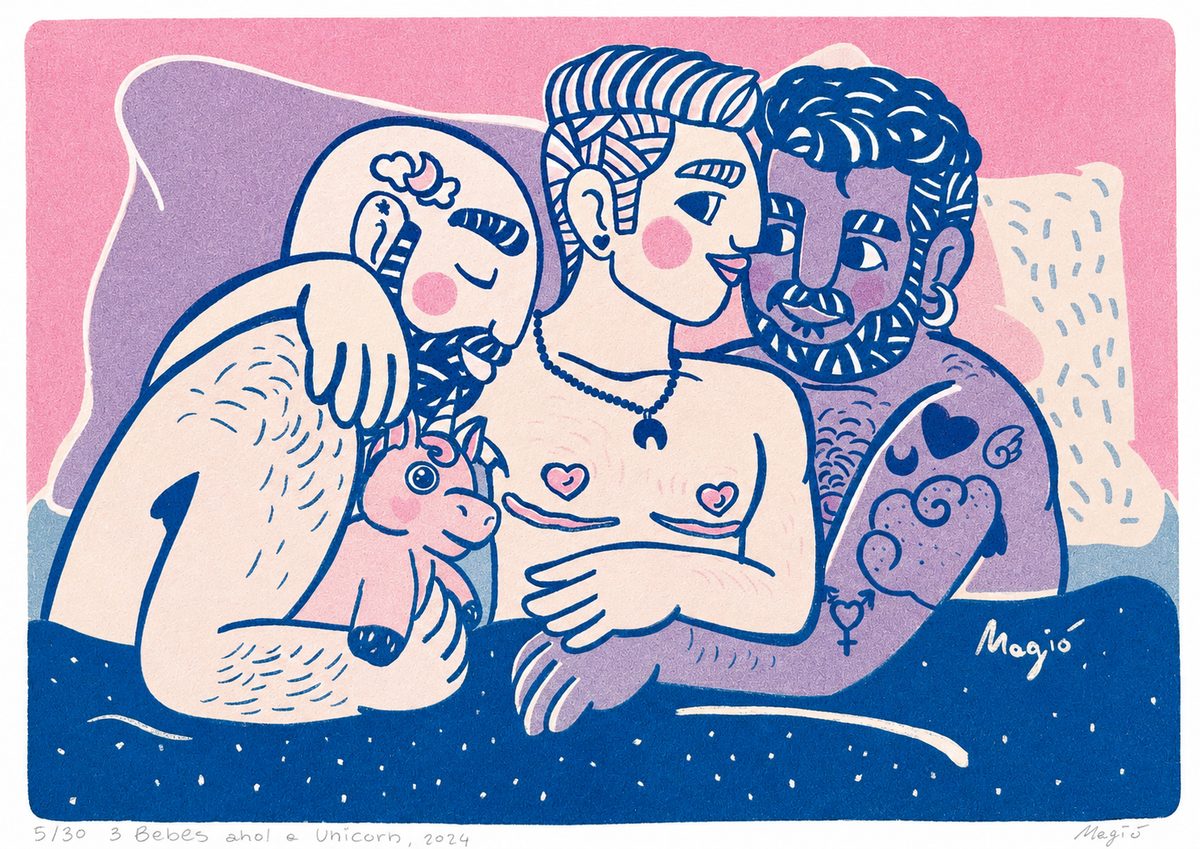 Babes and a unicorn (Limited edtion print)