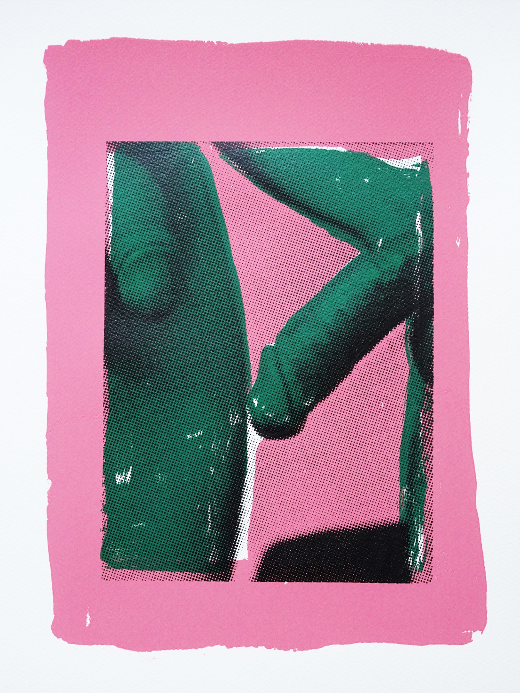 Green on pink (Print)