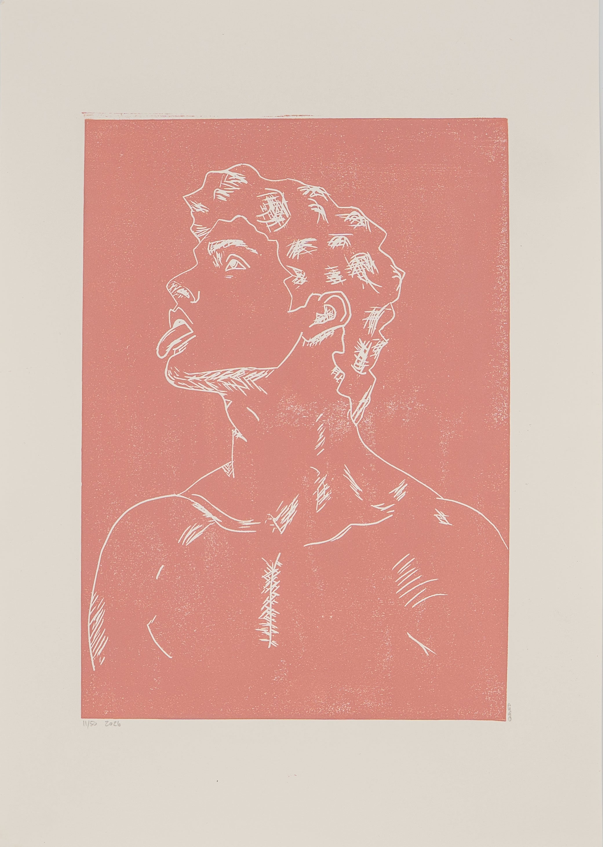 Thirsty pink (Limited Edition Linocut Print)